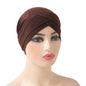 H117 Forehead criss Cross Muslim Turban Pure Color Stretch Inner Hijabs For Caps Ready To Wear Women Head Scarf Under Bonnet