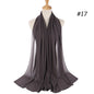 Muslim Chiffon Hijab Women Bubble Chiffon Scarf For Women Ladies Veil Muslim Islam Solid Color Malaysia Musulman Wrap Scarves