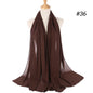 Muslim Chiffon Hijab Women Bubble Chiffon Scarf For Women Ladies Veil Muslim Islam Solid Color Malaysia Musulman Wrap Scarves