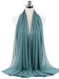 New Fashion Women Solid Chiffon Headscarf Ready To Wear Instant Hijab Scarf Muslim Shawl Islamic Hijabs Arab Wrap Head Scarves