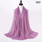 Muslim Chiffon Hijab Women Bubble Chiffon Scarf For Women Ladies Veil Muslim Islam Solid Color Malaysia Musulman Wrap Scarves