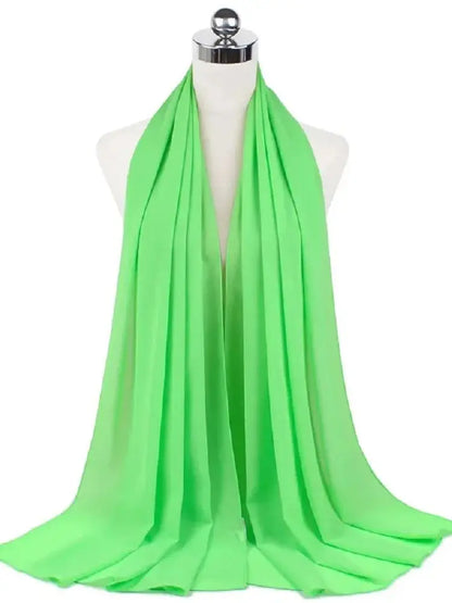 New Fashion Women Solid Chiffon Headscarf Ready To Wear Instant Hijab Scarf Muslim Shawl Islamic Hijabs Arab Wrap Head Scarves