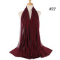 Muslim Chiffon Hijab Women Bubble Chiffon Scarf For Women Ladies Veil Muslim Islam Solid Color Malaysia Musulman Wrap Scarves