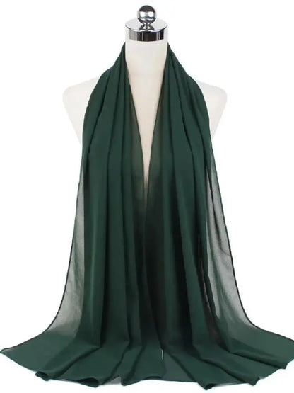New Fashion Women Solid Chiffon Headscarf Ready To Wear Instant Hijab Scarf Muslim Shawl Islamic Hijabs Arab Wrap Head Scarves