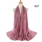 Muslim Chiffon Hijab Women Bubble Chiffon Scarf For Women Ladies Veil Muslim Islam Solid Color Malaysia Musulman Wrap Scarves