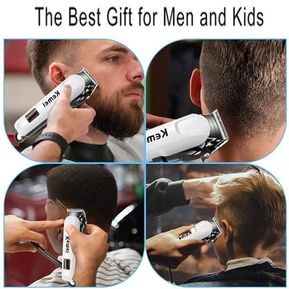 Kemei 809A Professional Hair Trimmer Adjustable Electric Cord/Cordless Hair Clipper For Men Haircut Machine Led Display