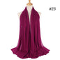 Muslim Chiffon Hijab Women Bubble Chiffon Scarf For Women Ladies Veil Muslim Islam Solid Color Malaysia Musulman Wrap Scarves