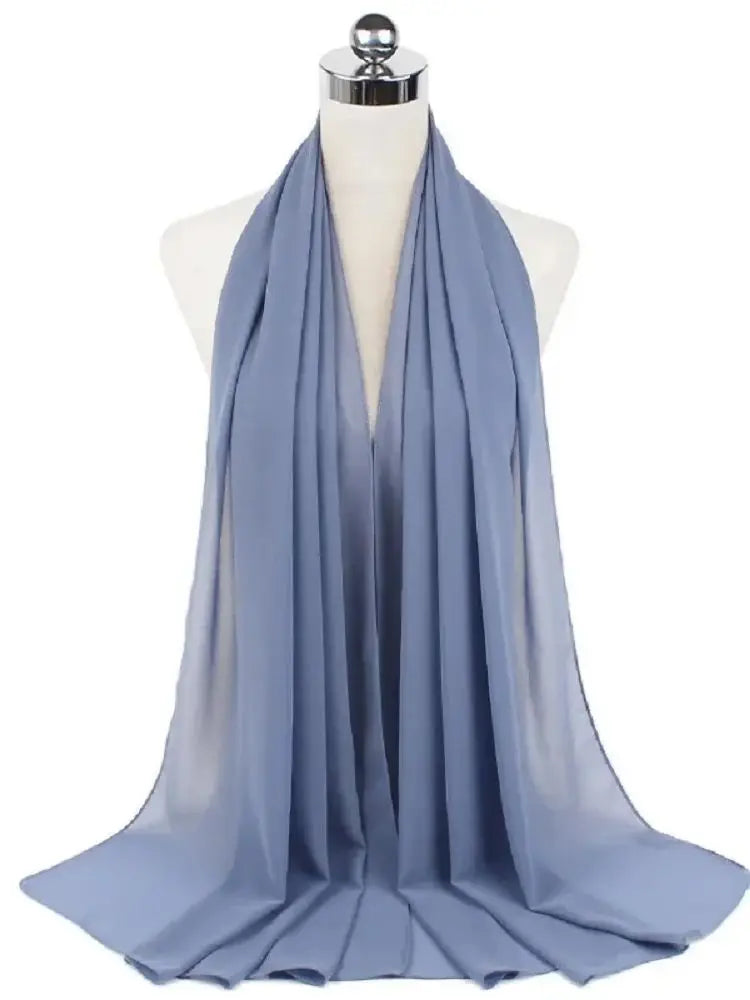 New Fashion Women Solid Chiffon Headscarf Ready To Wear Instant Hijab Scarf Muslim Shawl Islamic Hijabs Arab Wrap Head Scarves