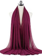 New Fashion Women Solid Chiffon Headscarf Ready To Wear Instant Hijab Scarf Muslim Shawl Islamic Hijabs Arab Wrap Head Scarves