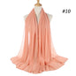 Muslim Chiffon Hijab Women Bubble Chiffon Scarf For Women Ladies Veil Muslim Islam Solid Color Malaysia Musulman Wrap Scarves