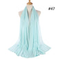 Muslim Chiffon Hijab Women Bubble Chiffon Scarf For Women Ladies Veil Muslim Islam Solid Color Malaysia Musulman Wrap Scarves