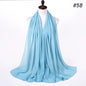 Muslim Chiffon Hijab Women Bubble Chiffon Scarf For Women Ladies Veil Muslim Islam Solid Color Malaysia Musulman Wrap Scarves