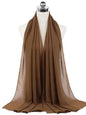 New Fashion Women Solid Chiffon Headscarf Ready To Wear Instant Hijab Scarf Muslim Shawl Islamic Hijabs Arab Wrap Head Scarves