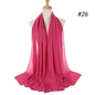 Muslim Chiffon Hijab Women Bubble Chiffon Scarf For Women Ladies Veil Muslim Islam Solid Color Malaysia Musulman Wrap Scarves