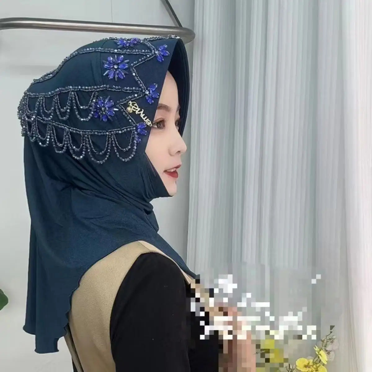 Hijab Muslim Women Shawl Headscarf Luxury Tassels Scarf Malaysia Prayer Kufi Islam Chiffon Turban 05570