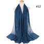 Muslim Chiffon Hijab Women Bubble Chiffon Scarf For Women Ladies Veil Muslim Islam Solid Color Malaysia Musulman Wrap Scarves