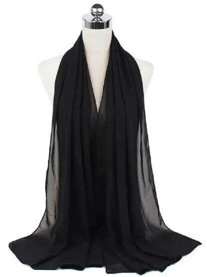New Fashion Women Solid Chiffon Headscarf Ready To Wear Instant Hijab Scarf Muslim Shawl Islamic Hijabs Arab Wrap Head Scarves