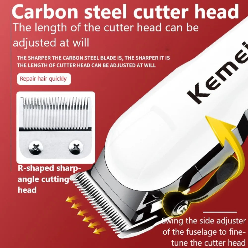 Kemei 809A Professional Hair Trimmer Adjustable Electric Cord/Cordless Hair Clipper For Men Haircut Machine Led Display